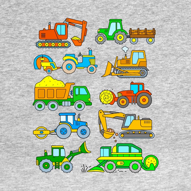 Tractors and Diggers by samshirts